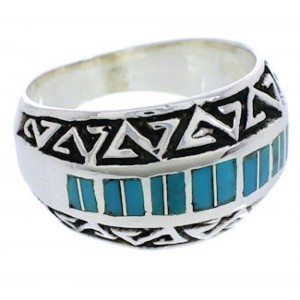 Authentic Sterling Silver Southwestern Turquoise Ring Size 7 WX35940