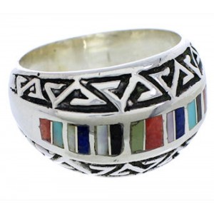 Sterling Silver Multicolor Southwestern Ring Size 6 WX36240