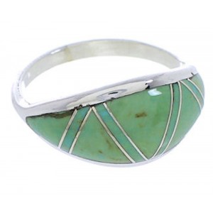 Genuine Sterling Silver Turquoise Inlay Ring Size 5-1/4 ZX36262