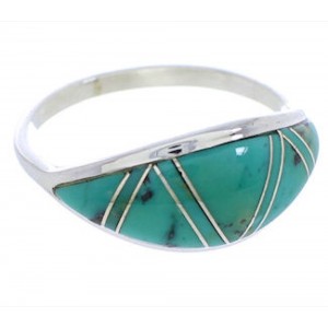 Turquoise Sterling Silver Southwestern Ring Size 8-1/4 ZX36267
