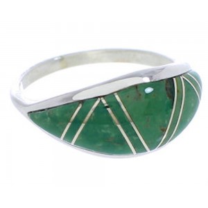Turquoise Inlay Genuine Sterling Silver Ring Size 6-3/4 ZX36281