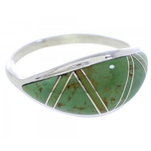 Sterling Silver Turquoise Inlay Ring Size 7-1/2 ZX36296