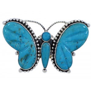 Butterfly Large Statement Turquoise Ring Size 8-3/4 EX40977