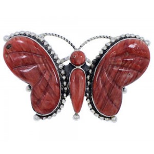 Large Statement Butterfly Red Oyster Shell Ring Size 9-3/4 EX40994