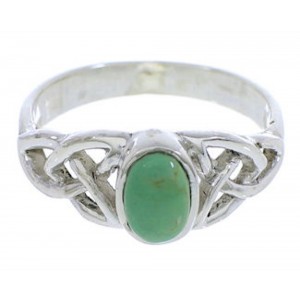 Sterling Silver And Turquoise Southwest Ring Size 6-3/4 UX32291