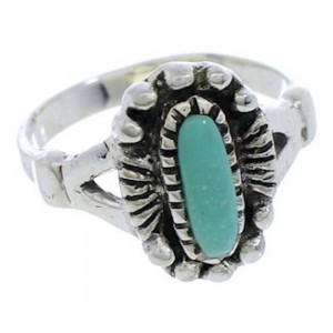 Genuine Silver Turquoise Southwestern Jewelry Ring Size 6-1/2 UX32446