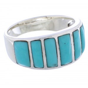 Sterling Silver Jewelry Turquoise Ring Size 8-1/4 AX36521