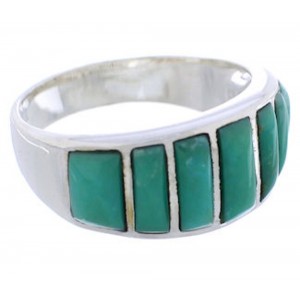 Authentic Silver Turquoise Southwestern Ring Size 7-3/4 AX36566