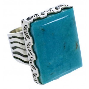 Turquoise Southwest And Authentic Silver Ring Size 6-1/4 YX34647