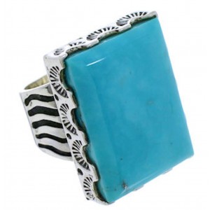 Authentic Sterling Silver And Turquoise Jewelry Ring Size 5 YX34649