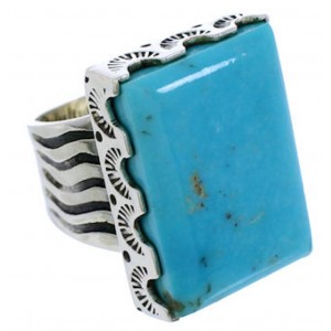 Turquoise Genuine Sterling Silver Southwest Ring Size 4-3/4 YX87536