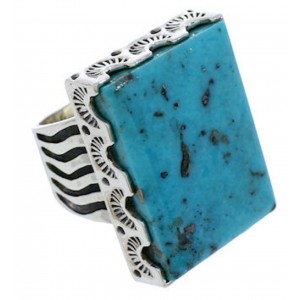 Sterling Silver Turquoise Jewelry Southwest Ring Size 4-3/4 YX34682