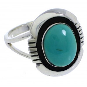 Southwest Sterling Silver Turquoise Ring Size 4-3/4 YX34733