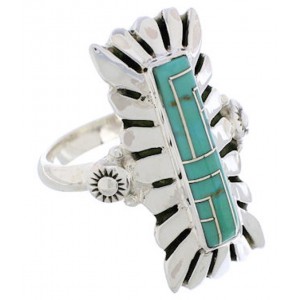 Southwest Turquoise And Silver Ring Size 8-1/2 EX42893