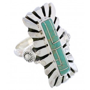 Turquoise Genuine Sterling Silver Ring Size 5-3/4 EX42900