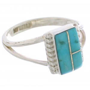 Sterling Silver And Turquoise Ring Size 5-1/2 EX43035