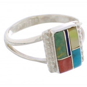 Multicolor And Sterling Silver Ring Size 5-1/2 EX43191