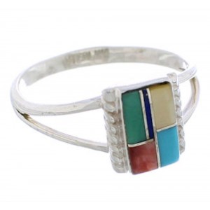 Multicolor Genuine Sterling Silver Ring Size 7-1/2 EX43213