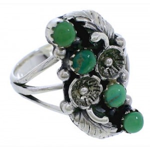 Turquoise Sterling Silver Flower Ring Size 6-1/4 EX45212