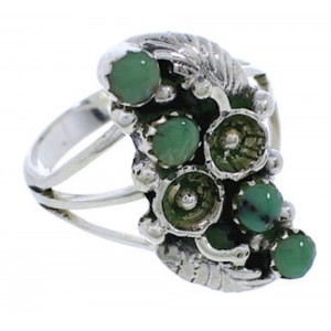 Sterling Silver Turquoise Flower Ring Size 6-3/4 EX45218