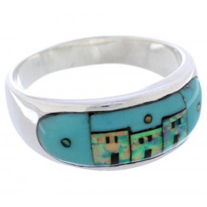 Native American Design Multicolor Southwest Ring Size 12-1/4 TX42016