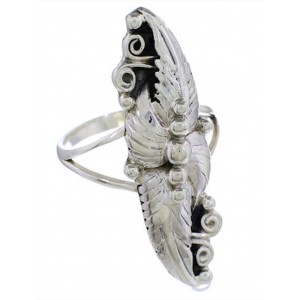 Southwest Sterling Silver Scalloped Leaf Jewelry Ring Size 7 FX93637