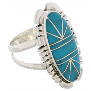 Sterling Silver Turquoise Ring Southwestern Jewelry Size 5-3/4 TX28415