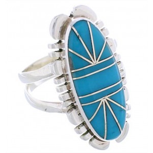 Turquoise Sterling Silver Jewelry Southwestern Ring Size 5-1/4 TX28482