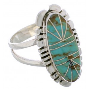 Southwestern Sterling Silver Turquoise Ring Jewelry Size 6-1/4 TX28520