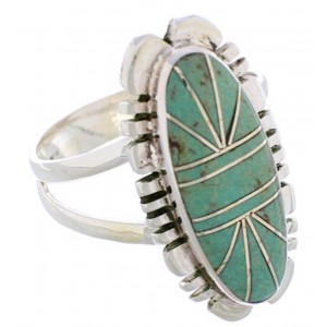 Southwest Sterling Silver Turquoise Jewelry Ring Size 7-3/4 TX28532