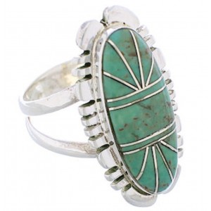 Genuine Sterling Silver Turquoise Jewelry Ring Size 4-3/4 TX28541