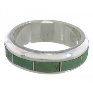 Southwest Sterling Silver Turquoise Inlay Ring Size 6 TX40079