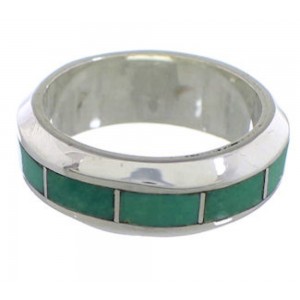 Silver Turquoise Inlay Ring Size 4-3/4 TX40085