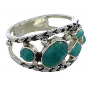 Silver Jewelry Turquoise Ring Size 7-3/4 TX40179