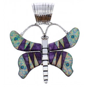 Multicolor Butterfly Genuine Sterling Silver Slide Pendant PX23701