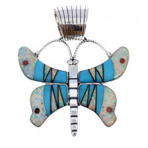 Sterling Silver Multicolor Butterfly Slide Pendant PX23710