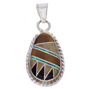 Multicolor Inlay And Silver Southwest Jewelry Pendant PX29555