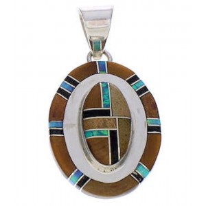 Sterling Silver And Multicolor Southwest Pendant PX29576