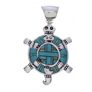 Southwest Turtle Turquoise And Opal Pendant PX29428