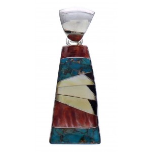 Multicolor Inlay And Silver Southwestern Pendant PX29453