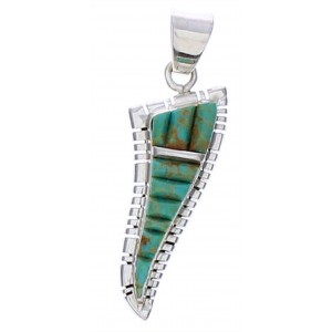 Turquoise Southwest Sterling Silver Pendant EX29781