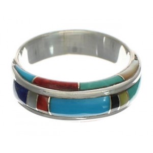 Southwest Multicolor And Silver Ring Size 5-1/4 EX41787