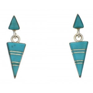 Turquoise Southwestern Silver Post Dangle Earrings Jewelry PX24565