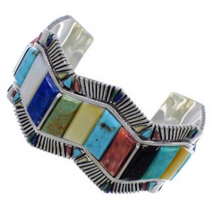 Multicolor Sterling Silver Southwest Cuff Bracelet FX27897