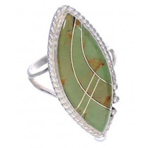 Sterling Silver And Turquoise Inlay Southwest Ring Size 5-1/4 UX33945