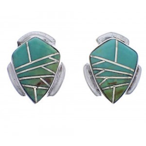 Turquoise Inlay Genuine Sterling Silver Earrings EX31760