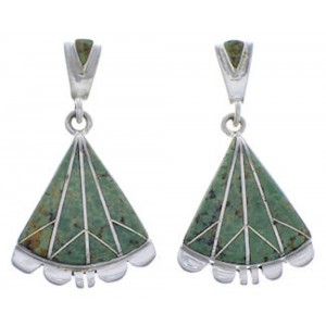 Southwest Silver And Turquoise Inlay Earrings EX31801