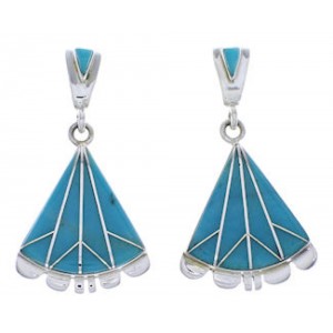 Southwest Turquoise And Sterling Silver Earrings EX31815