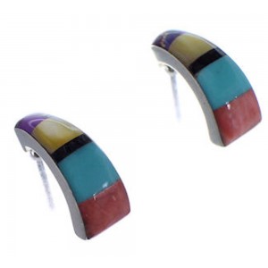 Multicolor Southwest Post Hoop Earrings PX24900