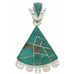 Genuine Sterling Silver And Turquoise Pendant EX32207